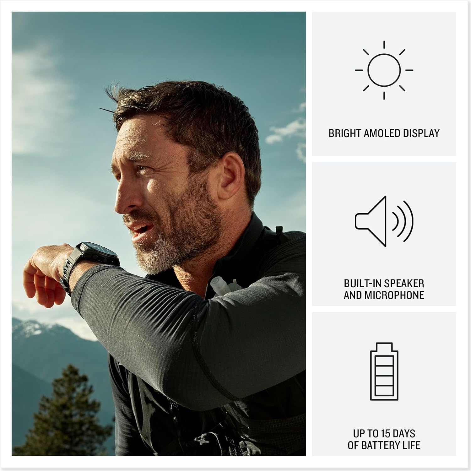 Garmin fēnix® 8 Pro  51mm  AMOLED Display  Premium Connected Multisport GPS Smartwatch  inReach® Technology  Sapphire  Titanium with Graphite/Black Silicone Band