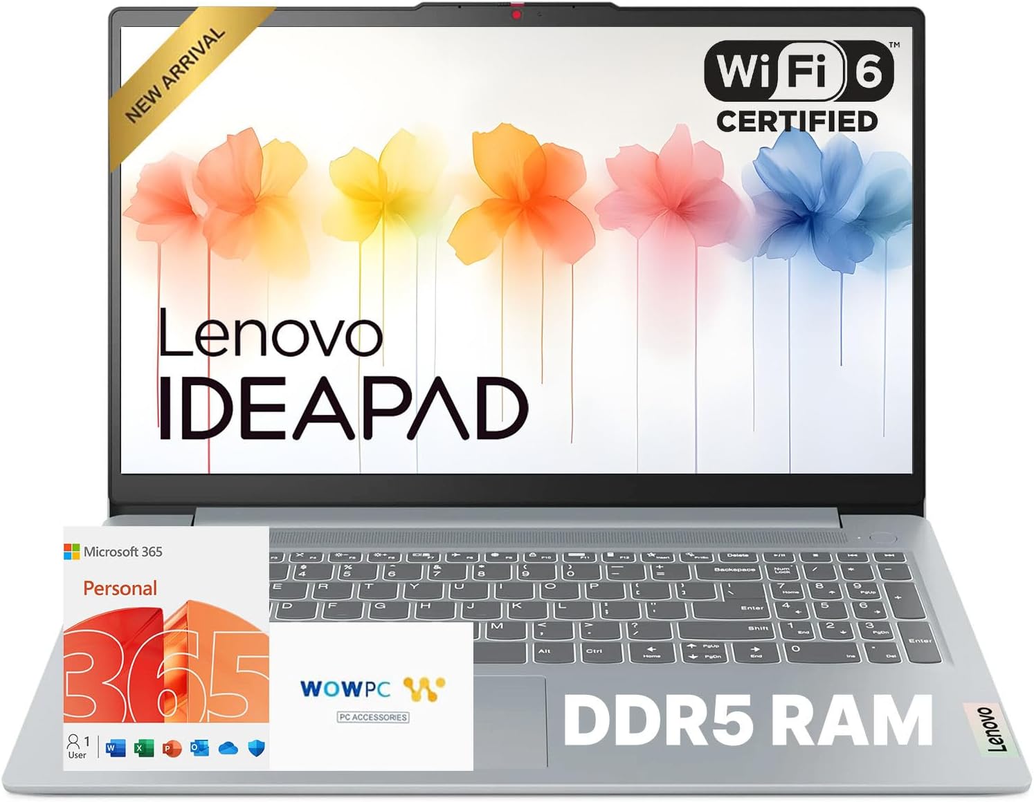 Lenovo IdeaPad Slim 3i 15.6" FHD Laptop • Microsoft Office 365 • 1.1TB Storage • LPDDR5 • Intel 4 Cores • 128GB SSD and 1TB Cloud • WiFi 6 • Military-Grade • Windows 11 no Mouse • Essential Laptop