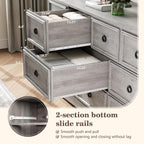 Grey 10 Drawer Dresser & TV Stand, 59" Large Dresser for Bedroom, Wooden Chests of Drawers, Rustic Storage Dressers Organizer for Bedroom, Hallway