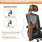 Sweetcrispy Office Computer Desk Chair, Ergonomic High-Back Mesh Rolling Work Swivel Chairs with Wheels, Comfortable Lumbar Support, Comfy Arms for Home, Bedroom, Study, Student, Black