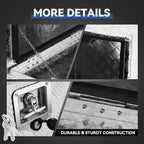Underbody Truck Box, 24'' D x 17.7"W x 18.1"H Pickup Storage Box, Heavy Duty Aluminum Diamond Plate Tool Box with Lock and Keys, Waterproof Trailer Storage Box with T-Handle Latch - Silver
