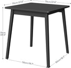 HOOBRO Bamboo Dining Table, Square Dining Table for 2, 27.6" Kitchen Table for Small Space, Writing Table, Easy to Assemble, for Dining Room, Living Room, Office, Kitchen, Apartment, Black BK70CZ01G1