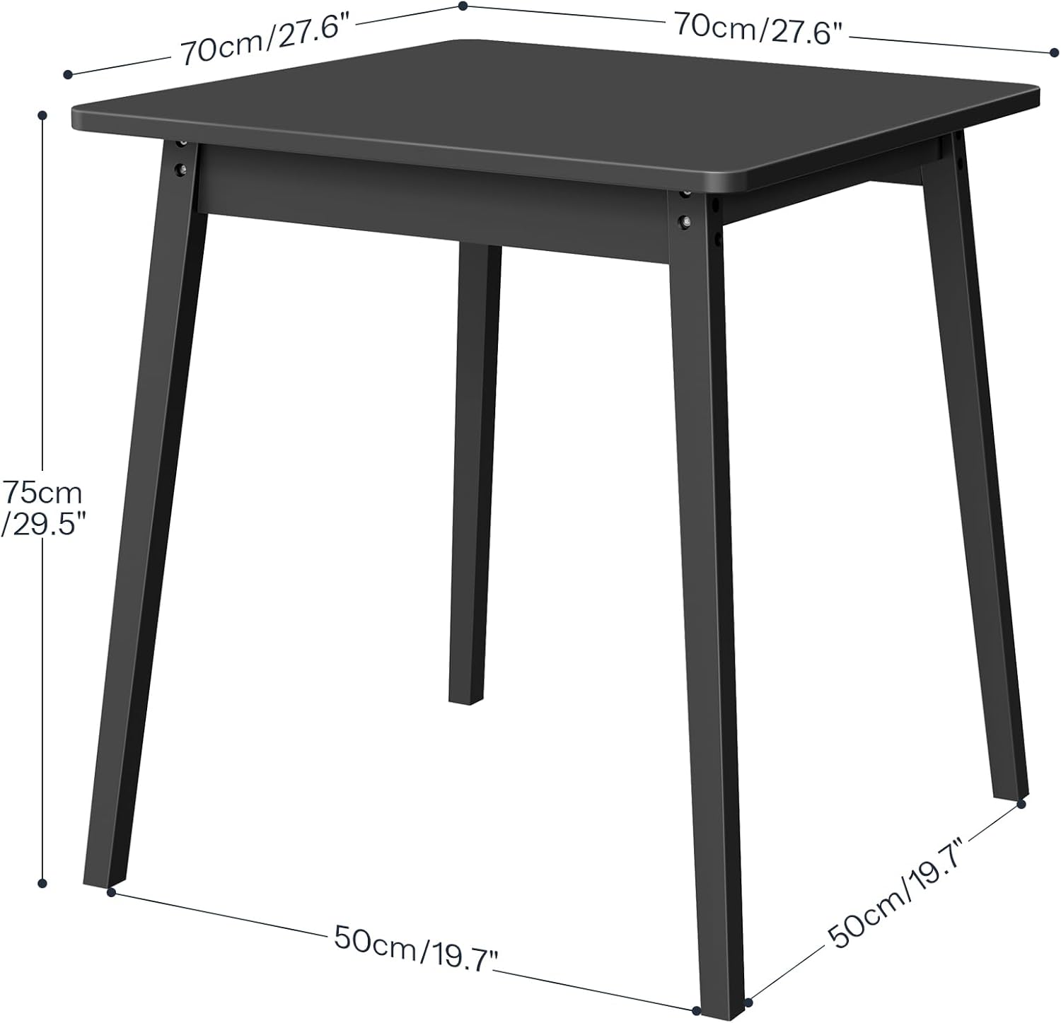 HOOBRO Bamboo Dining Table, Square Dining Table for 2, 27.6" Kitchen Table for Small Space, Writing Table, Easy to Assemble, for Dining Room, Living Room, Office, Kitchen, Apartment, Black BK70CZ01G1