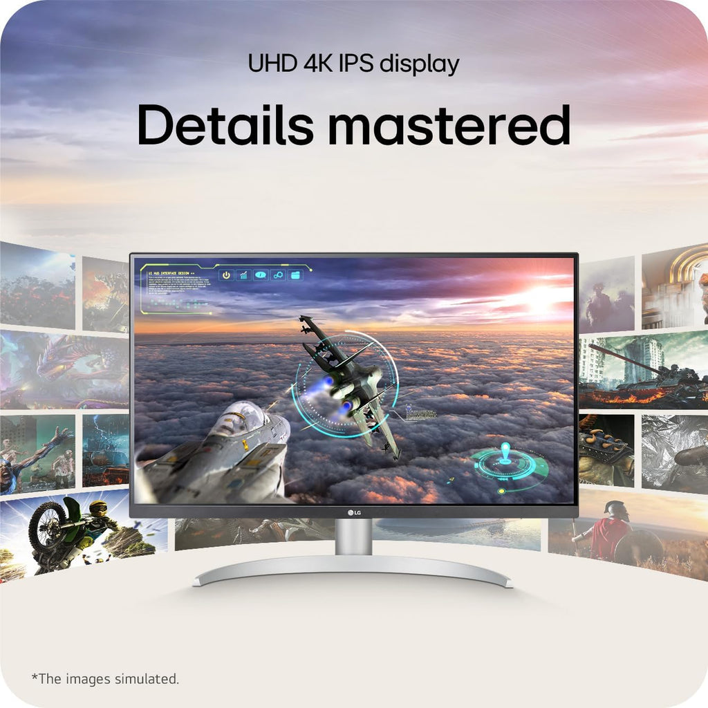 LG 27UP650K-W 27-inch Ultrafine 4K UHD (3840 x 2160) IPS Computer Monitor  60Hz  5ms  DisplayHDR 400  Reader Mode  Flicker Safe  HDMI  DisplayPort  Tilt/Height/Pivot Adjustable Stand  White