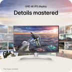 LG 27UP650K-W 27-inch Ultrafine 4K UHD (3840 x 2160) IPS Computer Monitor  60Hz  5ms  DisplayHDR 400  Reader Mode  Flicker Safe  HDMI  DisplayPort  Tilt/Height/Pivot Adjustable Stand  White