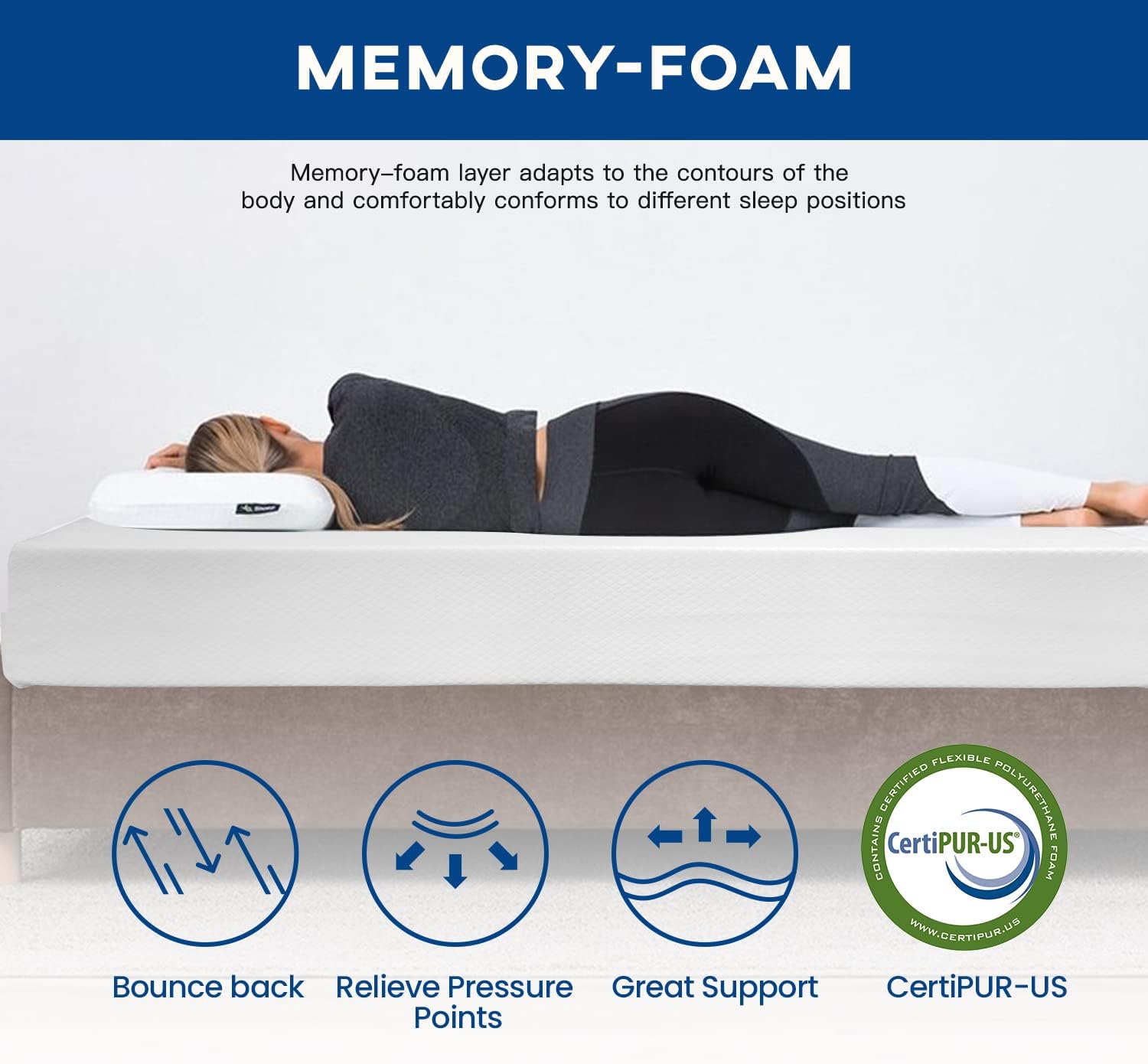 FDW | 12 Inch Queen Mattress | Medium Firm | Gel Memory Foam Mattress | White | Bed in a Box, CertiPUR-US Certified | Pressure Relief, Cooling Ventilated Foam | Washable Removable Cover