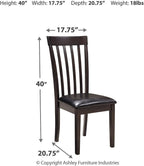 Signature Design by Ashley Hammis Rake Back Dining Room Chair, Set of 2, Dark Brown