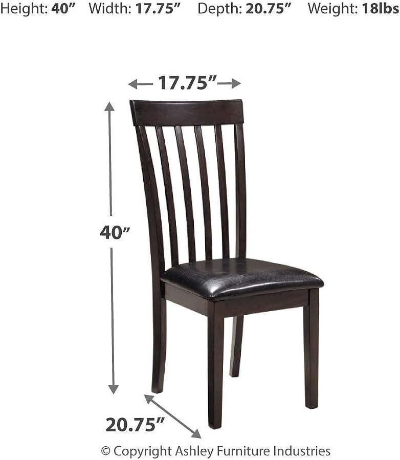 Signature Design by Ashley Hammis Rake Back Dining Room Chair, Set of 2, Dark Brown