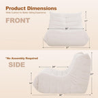 Bean Bag Chair Big Sofa Beanbag Chair for Adults Fireside Chair Bean Bag Lounger with Memory Foam Filled for Home,Apartment or Gaming Venue(White Teddy)