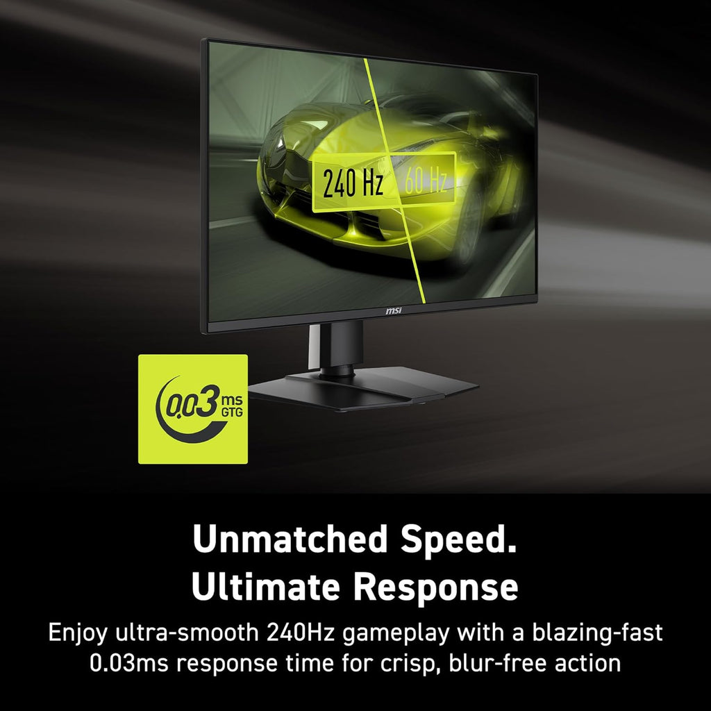 msi MAG 272QP QD-OLED X24 27-inch 2560 x 1440 (QHD) Gaming Monitor  240Hz  Adaptive-Sync  HDMI  DisplayPort  VESA Mountable  Tilt  Height Adjustable  Speaker  0.03ms  Black