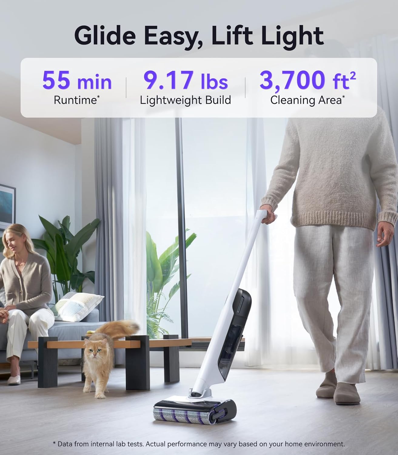 NARWAL S30 Wet Dry Vacuum Cleaner with 20000Pa Suction, 176°F Self-Cleaning, Heated Drying, Disposable Waste Bag, Tangle-Free, Cordless Vacuum Mop for Hard Floors & Edge Cleaning, Easy to Use