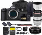 Canon EOS R5 Mark II Mirrorless Camera | 45MP Full Frame Sensor 8K Video Recording | Advanced IBIS Autofocus for Professional Creators (6536C002) + Canon RF 70-200mm Lens + Adapter EF-EOS R + More