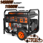 WEN 14500-Watt 120V/240V Tri-Fuel Generator  Transfer-Switch Ready with Electric Start and Wheel Kit (TF1450)