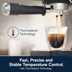 De'Longhi Classic Espresso Machine with Milk Frother, 15-Bar Pump & Temperature Control - Barista Coffee Maker Kit for Espresso, Latte, Cappuccino & Iced
