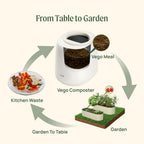 Vego Kitchen Composter, 4L Electric Composter Countertop 5 Modes Weight-Based Smart Compost Bin with App Odorless Auto-Cleaning Food Waste Compost Machine Indoor, Black