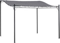 Outsunny 10' x 10' Steel Outdoor Pergola Gazebo, Patio Canopy with Weather-Resistant Fabric and Drainage Holes for Backyard, Deck, Garden, Gray
