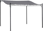 Outsunny 10' x 10' Steel Outdoor Pergola Gazebo, Patio Canopy with Weather-Resistant Fabric and Drainage Holes for Backyard, Deck, Garden, Gray