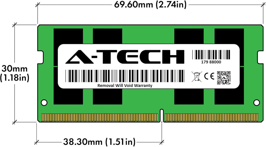 A-Tech 16GB DDR4 2666MHz PC4-21300 (PC4-2666V) CL19 SODIMM 1.2V 260-Pin Non-ECC SO-DIMM Laptop Notebook RAM Memory Module