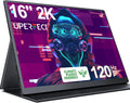 UPERFECT 2K 120Hz Portable Gaming Monitor  16" 2560x1600 QHD 16:10 400 Nits Portable Monitor for Laptop w/VESA & Cover HDR Eye Care External Second Screen for PC Phone Game Console