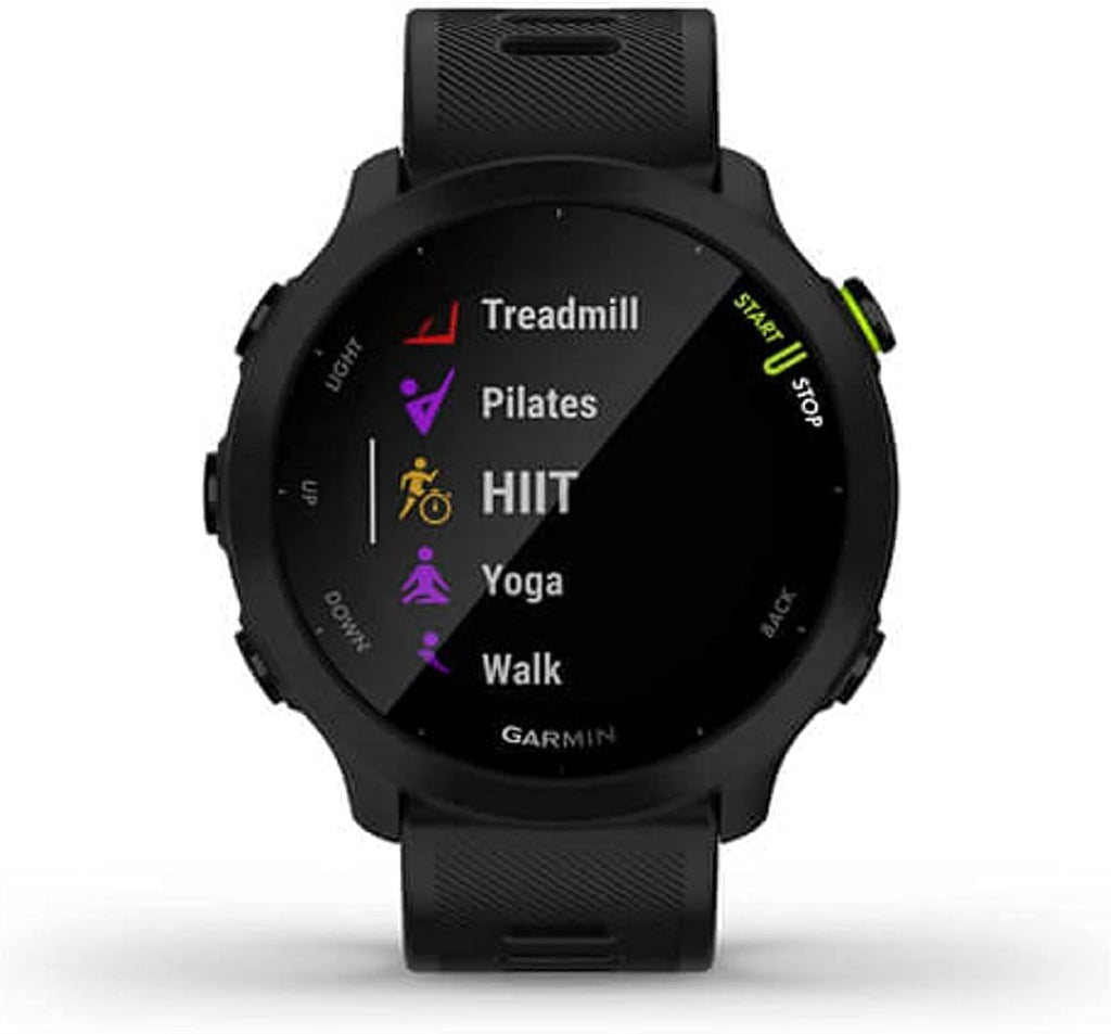 Garmin Forerunner 55  GPS Running Watch with Daily Suggested Workouts  Up to 2 weeks of Battery Life  Black (Renewed)