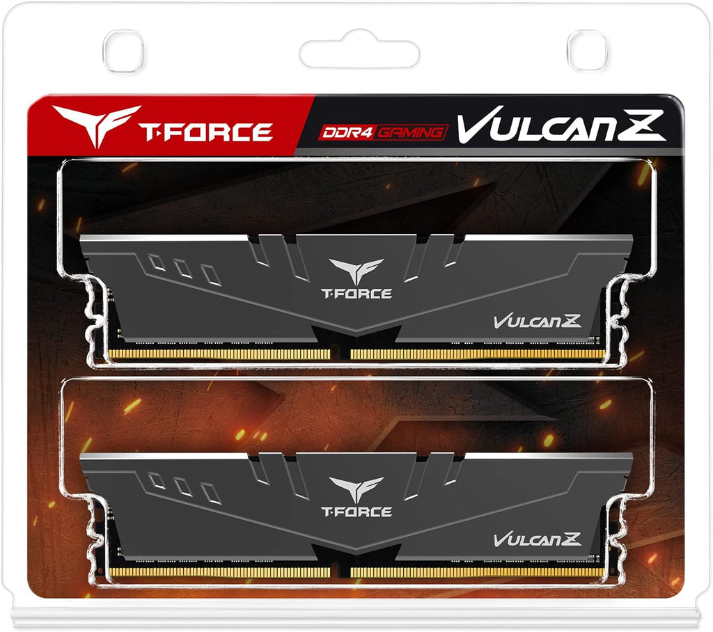 TEAMGROUP T-Force Vulcan Z DDR4 16GB Kit (2x8GB) 3200MHz (PC4-25600) CL16 Desktop Memory Module Ram (Gray) - TLZGD416G3200HC16CDC01