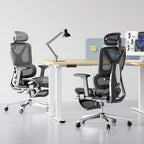 FLEXISPOT ErgoX Premium Ergonomic Office Chair with Footrest- Adjustable 3D Armrests, Dynamic Lumbar Support, Recline & Tilt Function, Mesh Seat, for Home & Office Use,Dark Grey