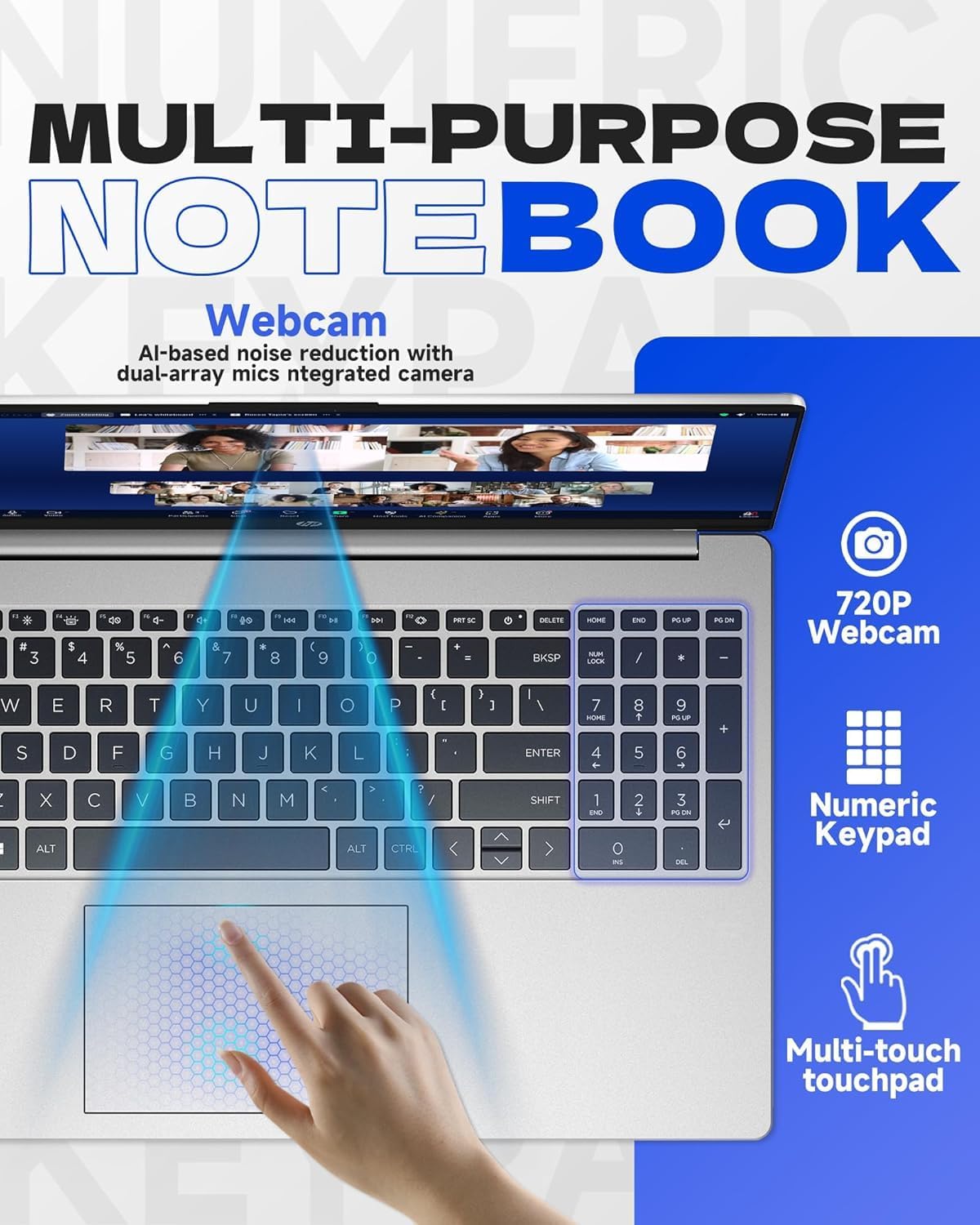 HP 15.6 inch Laptop Computer  2025/2026 Edition  Intel High-Performance 4 cores N100 CPU  16GB RAM  1TB SSD  Ultra-Quiet Design  Long Battery Life  Windows 11 Pro with Microsoft Office
