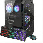 STGAubron Gaming PC Desktop Computer  AMD Ryzen 5 5500 up to 4.2G  Radeon RX 6500 4G  16GB DDR4  512GB SSD  WiFi 6  BT 5.2  RGB Fan x4  Windows 11 Home