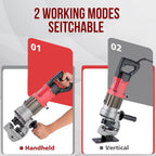 1300W Electric Hydraulic Hole Puncher Φ1/4"-4/5" hydraulic Punching Machine Punching Tool with 5 Dies for Iron Copper Aluminum Plate Angle Steel (PM20)
