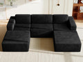 Vesgantti 119" Oversized U-Shaped Modular Sectional Sofa with 2 Movable Ottomans, Modern Cloud Couch with Deep Seat & Spring Support, Boneless Couches for Living Room, No Assembly Required, Black