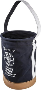 Klein Tools 5104FR Canvas Bucket, Flame-Resistant Tool Bucket Made of No. 4 Canvas, with Double-Reinforced Bottom, 100-Pound Load Rated