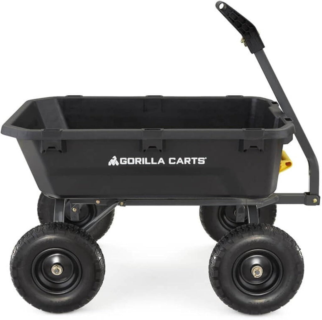 Gorilla Carts 7GCG-NF Heavy-Duty Poly Dump Garden Cart with No-Flat Tires  7 Cubic Feet  1200-Pound Capacity  Black  Amazon Exclusive