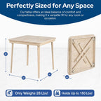 Stakmore Straight Edge Solid Wood Folding Card Table, Folds to Deep 3.38 Inches for Easy Storage, 29.5″H x 32″W x 32″D, Unfinished