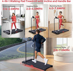 MCRG Walking Pad Treadmill with Incline, 2026 Upgrade Portable Walking pad Treadmill with Handle Bar, 0.6-7.6MPH Small Treadmills Walking Pad for Home Small, 3.5HP, 350LBS