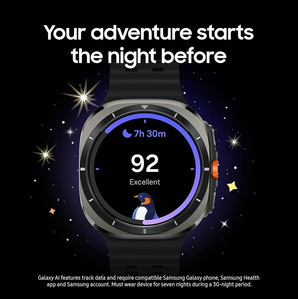Samsung Galaxy Watch Ultra (2025) 47mm LTE Smartwatch  Titanium Casing  Advanced Sleep Coaching  Running Coach  Energy Score  Heart Rate Tracking  GPS  Titanium Silver US Version  2 Yr Warranty