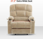 MCombo Oversized Dual Motor Power Lift Recliner Chair Sofa with Massage and Heat for Big Elderly People, Infinite Position, USB Ports, Fabric R7688 (Beige, Large-Oversize)