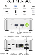 GMKtec Mini PC Computer  G10 Ryzen 5 3500U (Beats N150/4300U/3200U)  16GB RAM 512GB SSD 2.5GbE NIC LAN Desktop Office Home Business HTPC  Triple 4K Display  WiFi  BT  USB-C  DP  Type-C PD  HDMI 2.1