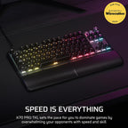 Corsair K70 PRO TKL RGB Tenkeyless Mechanical Wired Gaming Keyboard – Pre-Lubed Hall Effect MGX Hyperdrive Adjustable Switches, Simultaneous SOCD and Rapid Trigger, ABS Double-Shot, QWERTY NA – Black