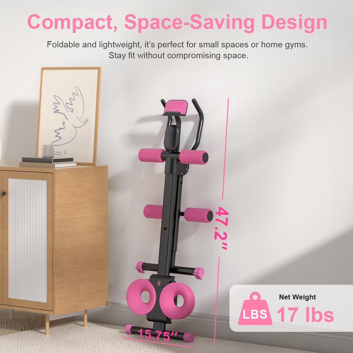 TOUSAINS Core & Abdominal Trainers AB Workout Machine, Adjustable Home Gym Exercise Machine for Waist, Arms, Butt & Full Body Toning, Ab Cruncher Fitness Equipment with Padded Seat