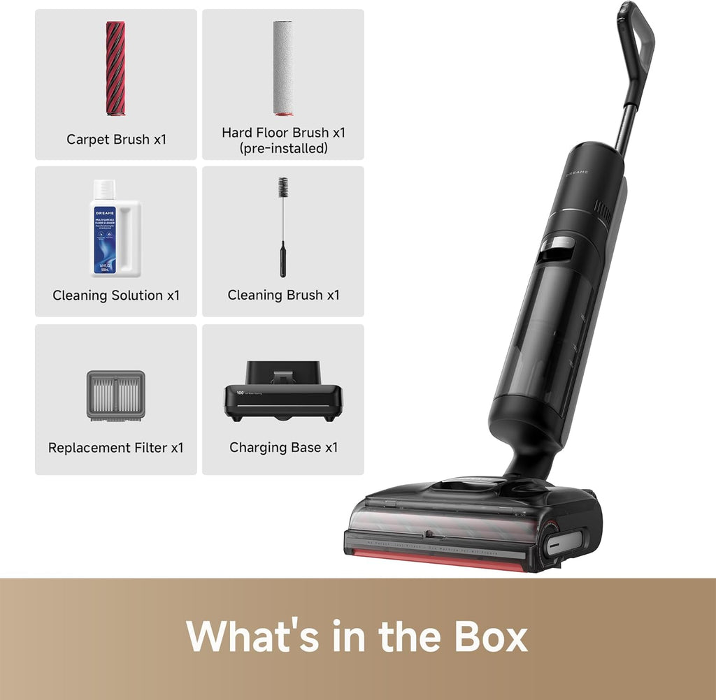 DREAME H15 Pro CarpetFlex Cordless Vacuum Mop, Wet Dry Vacuum Cleaner with Dual Brushes for Hard Floors & Carpet, Tangle-Free Hair-Cutting, 23kPa Suction, 180° Lie-Flat Floor Washer, 194°F Fast Drying