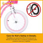 RoyalBaby Girls Bike with Training Wheels and Kickstand, Stargirl Kids Bicycle 16 Inch Toddlers to Big Kids 4-7 Years, Coral Red