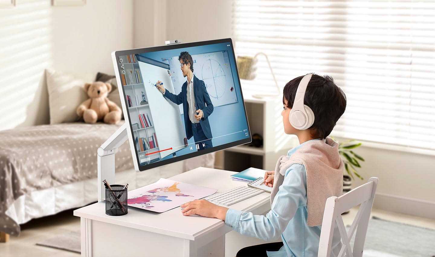 LG Smart Monitor Swing 32U889SA-W 32-Inch 4K UHD (3840x2160) IPS Touchscreen on a Fully Adjustable Wheeled Base HDR10  webOS  Built-in Speaker  HDMI  USB Type-C  Tilt/Height/Swivel/Pivot Stand  White