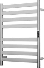 Heated Wall Mounted Electric Towel Warmer Rack,Timer & Temperature Control, 8 Bar Stainless Steel Towel Heater for Bathroom (Brushed, 8 Bars)