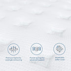 Coolvie Firm King Size Mattress 12 Inch for Adults, Hybrid King Mattress in a Box with Cooling Memory Foam, Pocket Spring for Motion Isolation, Extra Lumbar & Shoulder Support for Pain Relief, 80"x76"