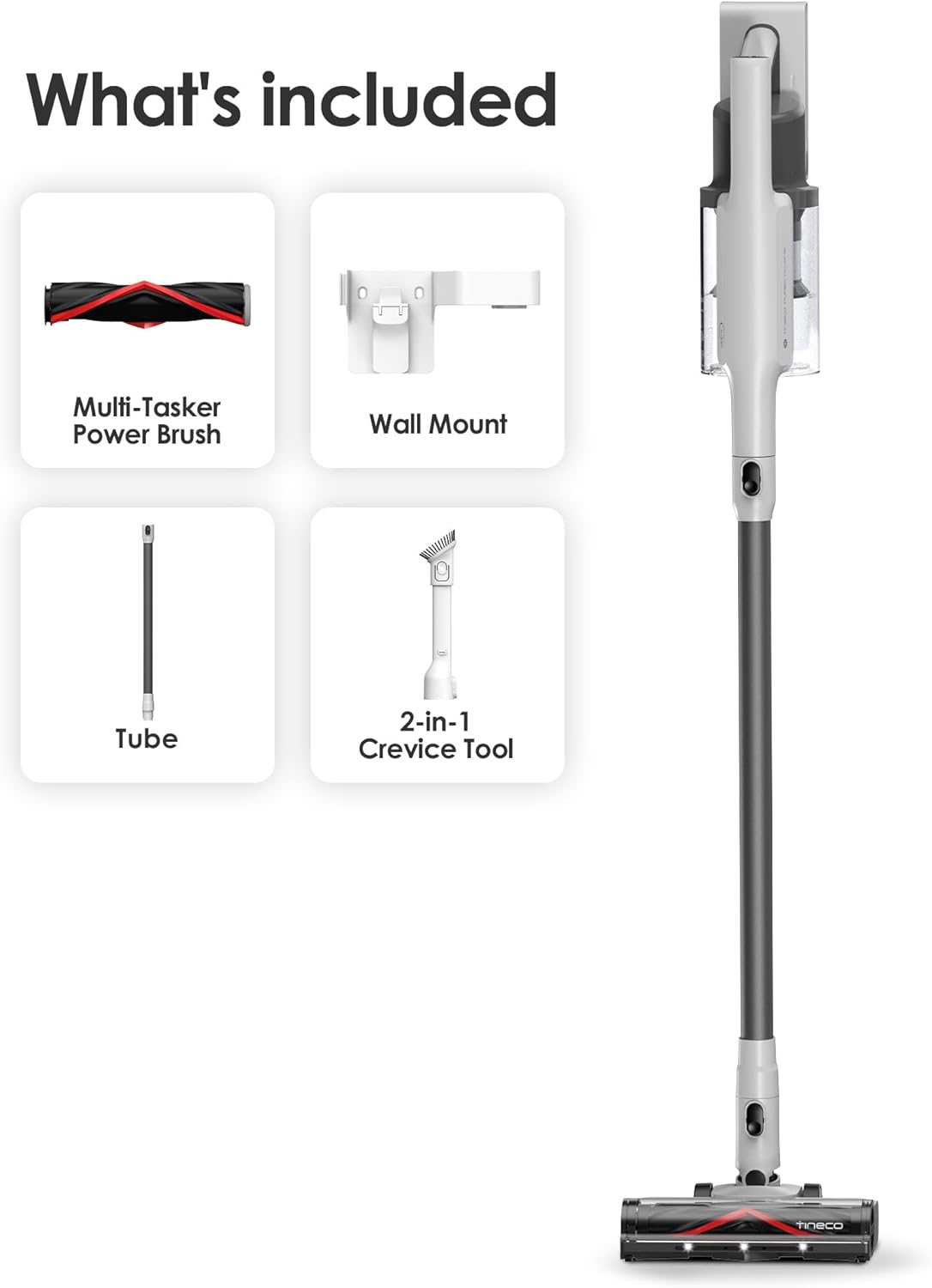 Tineco A30S Cordless Stick Vacuum, 160W Suction 60 Minute Run Time, 1 Litre Trash Can, Tangle-Free Brush, PureCyclone Tech, LED Headlight (A Series-A30)
