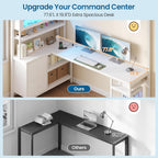 Twin Size Loft Bed with L-Shaped Gaming Desk, Storage Drawers, Glass Cabinet & Hutch, Twin Loft Bed with Smart LED Lights & Power Outlets, Metal Bed Frame with Safety Guardrail & Ladder for Kids/Teens