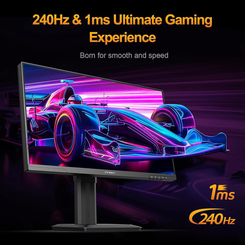 INNOCN 24.5" 2K QHD 2560 x 1440P 240Hz Monitor  Gaming Console Ready  Mini-LED Precisely Local Dimming  Monitor for Mac  HDMI 2.1  DP 1.4  Height Pivot Adjustable Stand  Black - 25M2S