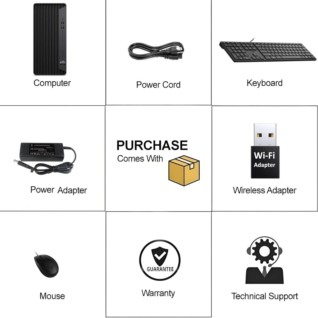 HP ProDesk 600 MT Office Desktop Computer for Business  Accounting & Data Processing  Intel 6-Core i5-10400F  16GB RAM  1TB PCIe SSD  WiFi Adapter  Keyboard & Mouse  Windows 11 Pro  Jet Black