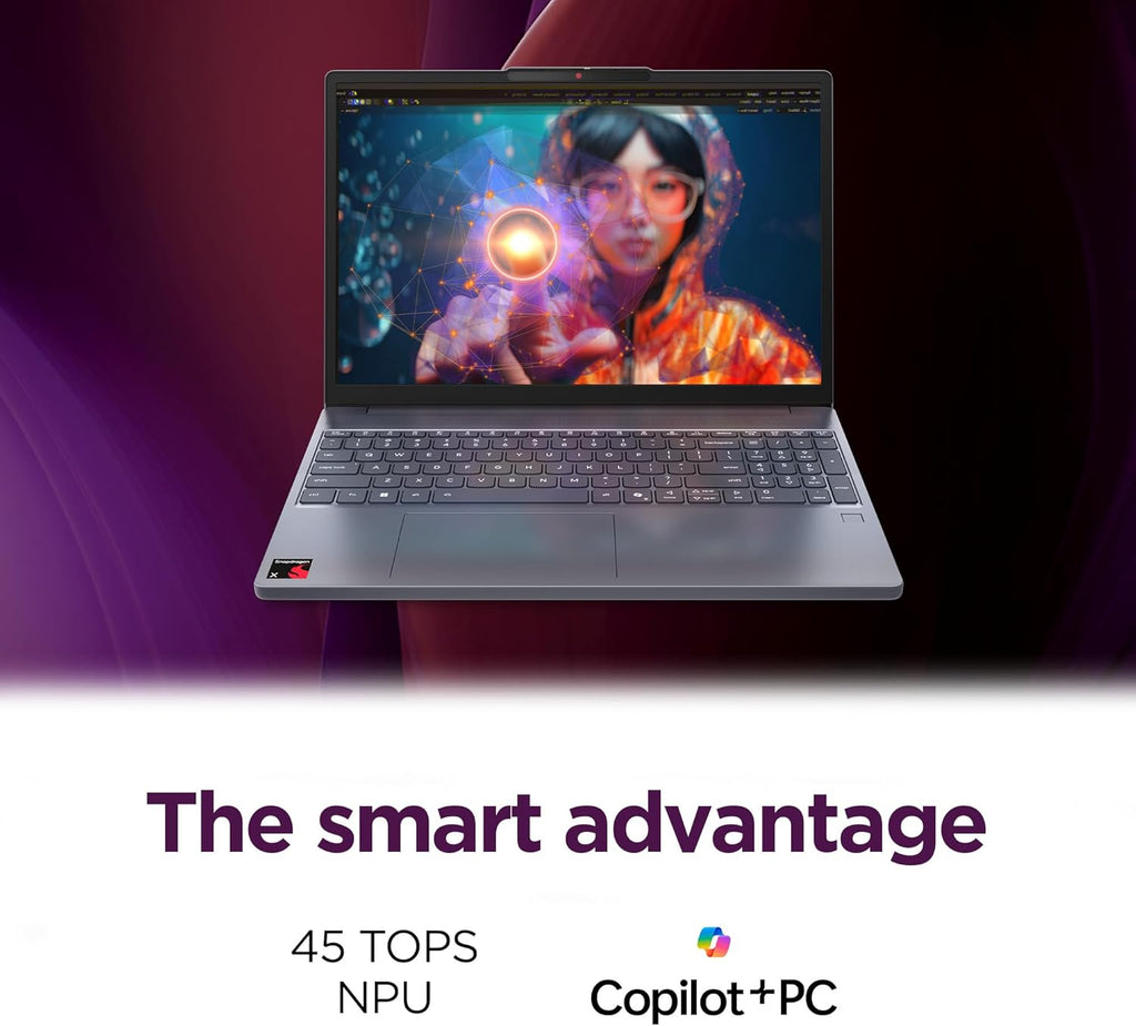 Lenovo IdeaPad Slim 3X - 2025 - Everyday AI Laptop - Copilot+ PC - 15.3" WUXGA Display - 16 GB Memory - 512 GB Storage - Qualcomm® Snapdragon® X - Luna Grey