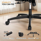Magshion Ergonomic Office Chair, Swivel Executive Work Task Chair with Adjustable Headrest, 3D Armrests, Tilt Lock and Lumbar Support, Mesh Desk Chair for Home Office, 350 LBS Capacity, Black